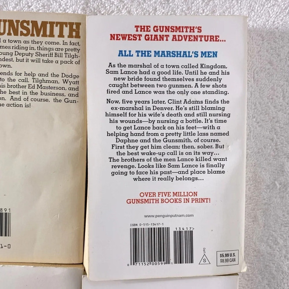 Vintage The Gunsmith All Action Western Romance Novel x4 - Picture 11 of 15